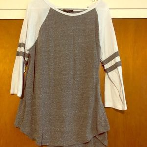 Grey and White Baseball T-shirt